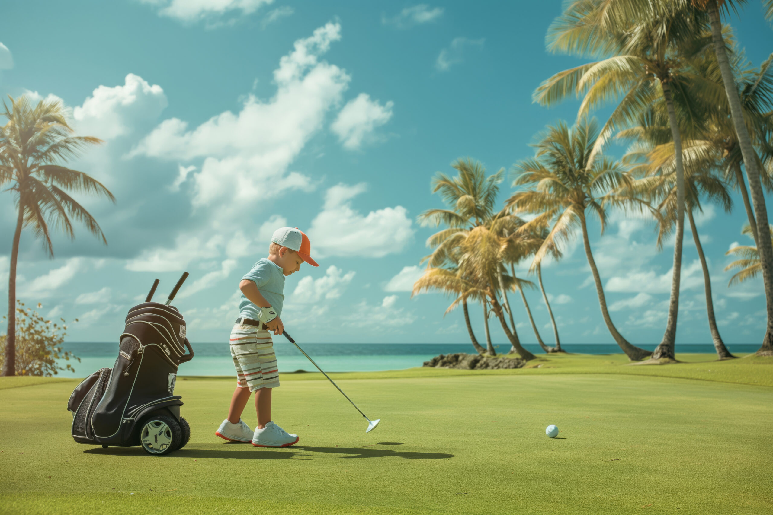 kid-playing-golf-photorealistic-environment